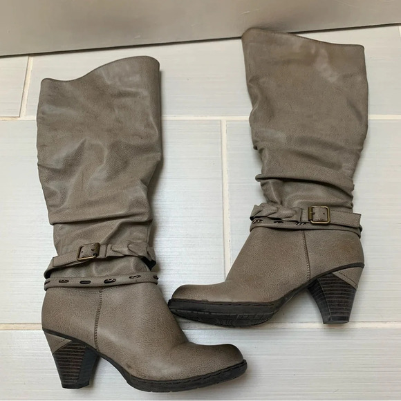 Vangelo Lined Heeled Strap Buckle Tall Boots 39 - Picture 9 of 16